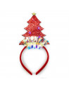 Diadema navideña con luces intermitentes y diseño de árbol de navidad, cinta, aro, tocado para el cabello, pelo, gorro de fiesta