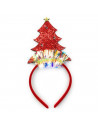 Diadema navideña con luces intermitentes y diseño de árbol de navidad, cinta, aro, tocado para el cabello, pelo, gorro de fiesta