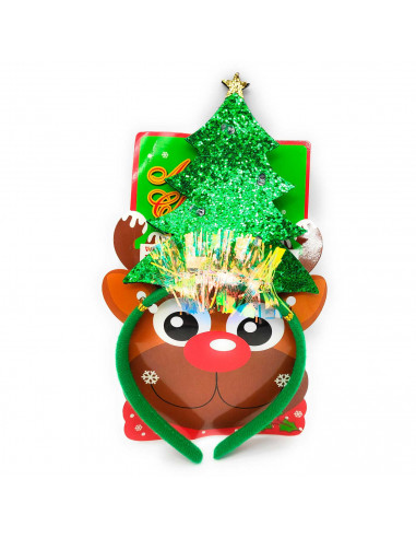 Diadema navideña con luces intermitentes y diseño de árbol de navidad, cinta, aro, tocado para el cabello, pelo, gorro de fiesta