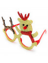 Gafas navideñas redondas con purpurina brillante, complemento para celebraciones, fiestas de disfraces, navidad, niños y adultos