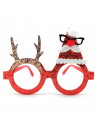 Gafas navideñas redondas con purpurina brillante, complemento para celebraciones, fiestas de disfraces, navidad, niños y adultos