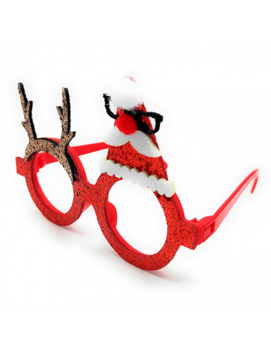 Gafas navideñas redondas con purpurina brillante, complemento para celebraciones, fiestas de disfraces, navidad, niños y adultos