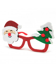Gafas navideñas festivas con purpurina brillante, complemento para celebraciones, fiestas de disfraces, navidad, niños y adultos