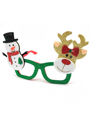 Gafas navideñas festivas con purpurina brillante, complemento para celebraciones, fiestas de disfraces, navidad, niños y adultos
