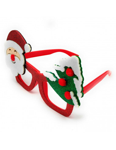 Gafas navideñas festivas con purpurina brillante, complemento para celebraciones, fiestas de disfraces, navidad, niños y adultos