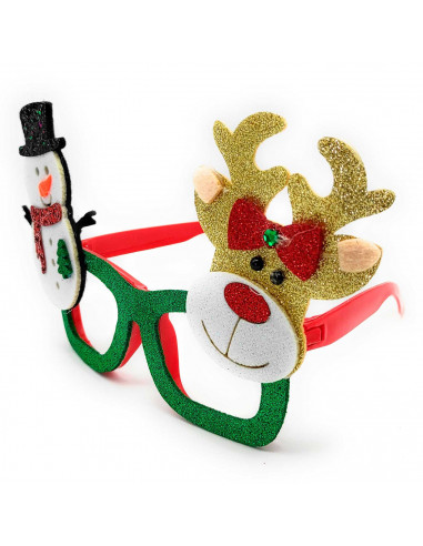 Gafas navideñas festivas con purpurina brillante, complemento para celebraciones, fiestas de disfraces, navidad, niños y adultos