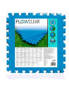 Tradineur - Protector de suelo para piscina, Set de 9 piezas de 50 x 50 cm, color azul, 4 mm de grosor. Tapete, alfombra puzzle
