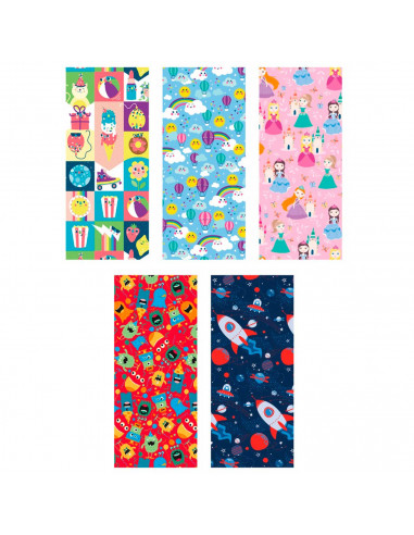 Tradineur - Rollo de papel de regalo diseño infantil, hoja, lámina para envolver regalos, juguetes, cumpleaños, 70 cm x 2 metros