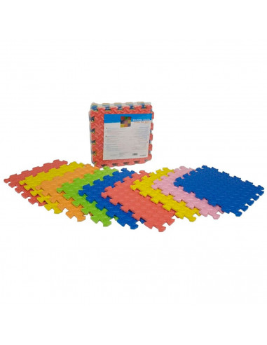 Pack de 9 baldosas de goma eva de colores, esterilla, puzzle para suelo de gimnasio, alfombrilla de protección, fitness, 31,5 x