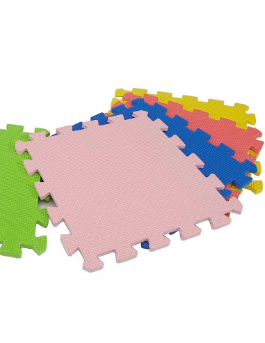 Pack de 9 baldosas de goma eva de colores, esterilla, puzzle para suelo de gimnasio, alfombrilla de protección, fitness, 31,5 x