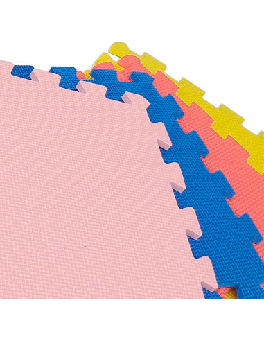 Pack de 9 baldosas de goma eva de colores, esterilla, puzzle para suelo de gimnasio, alfombrilla de protección, fitness, 31,5 x