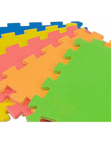 Pack de 9 baldosas de goma eva de colores, esterilla, puzzle para suelo de gimnasio, alfombrilla de protección, fitness, 31,5 x