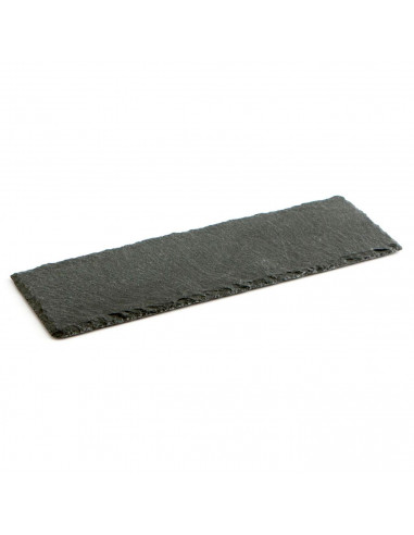 Tradineur - Plato de Pizarra Rectangular, Bandeja para hosteleria, servicio y degustación, Canto rústico, Tabla de Piedra Natura