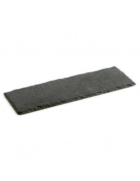 Tradineur - Plato de Pizarra Rectangular, Bandeja para hosteleria, servicio y degustación, Canto rústico, Tabla de Piedra Natura