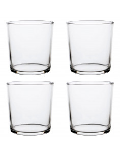 Tradineur - Set de 4 vasos de cristal de 36 cl, P4, pack, juego de vasos para agua, bebidas, cerveza, licores, 8,9 x 8,5 cm, lig
