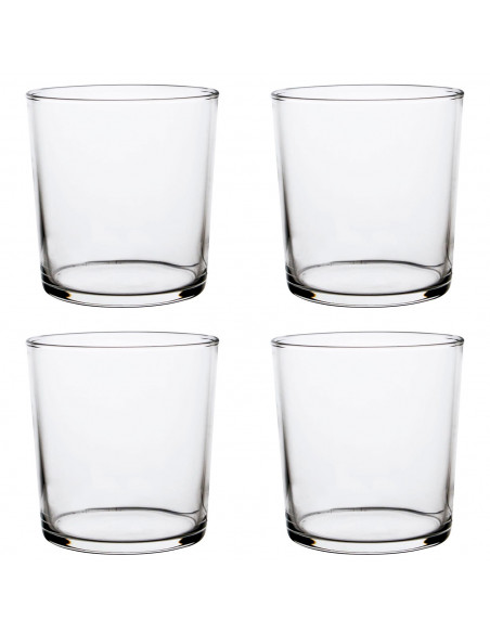 Tradineur - Set de 4 vasos de cristal de 36 cl, P4, pack, juego de vasos para agua, bebidas, cerveza, licores, 8,9 x 8,5 cm, lig