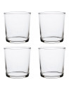 Tradineur - Set de 4 vasos de cristal de 36 cl, P4, pack, juego de vasos para agua, bebidas, cerveza, licores, 8,9 x 8,5 cm, lig