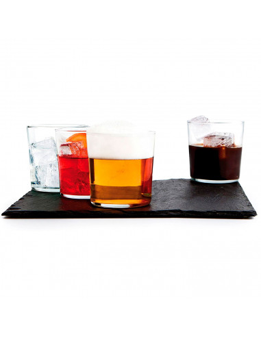 Tradineur - Set de 4 vasos de cristal de 36 cl, P4, pack, juego de vasos para agua, bebidas, cerveza, licores, 8,9 x 8,5 cm, lig