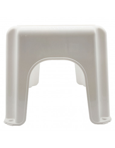 Taburete de plástico, uso doméstico, peso máximo 100 kg, banqueta, escalón, peldaño alzador ligero, 18,4 x 26,5 x 18,5 cm, blanc