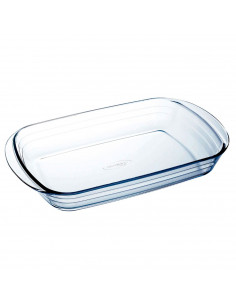Tradineur - Fuente para horno rectangular - Fabricado en Vidrio - Apto para horno, microondas, congelador y lavavajillas - 2,6 L