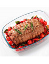 Tradineur - Fuente para horno rectangular - Fabricado en Vidrio - Apto para horno, microondas, congelador y lavavajillas - 2,6 L