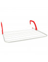 Tradineur - Tendedero plegable para balcón o radiador, metal y plástico, 7 metros de tendido, soporte para tender ropa (Rojo y b