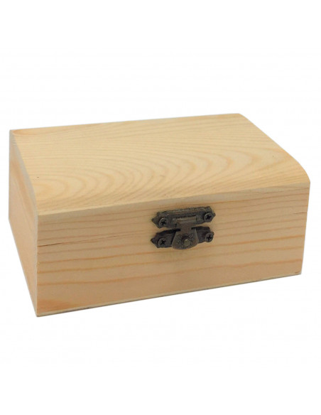 Caja de madera rectangular, tapa con esquinas redondeadas, cierre metálico, cajita, cofre decorativo, almacenaje objetos, joyas, Caja de madera rectangular, tapa con esquinas redondeadas, cierre metálico, cajita, cofre decorativo, almacenaje objetos, joyas,