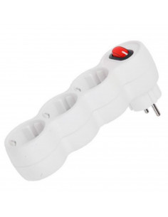 Ladrón, 3 tomas schuko e interruptor de encendido, adaptador, enchufe múltiple de pared para oficina, hogar, 16A 250V, máx. 3680