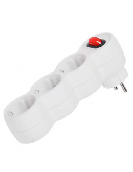 Ladrón, 3 tomas schuko e interruptor de encendido, adaptador, enchufe múltiple de pared para oficina, hogar, 16A 250V, máx. 3680