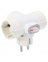 Adaptador 3 tomas schuko e interruptor de encendido, ladrón triple, enchufe múltiple de pared para oficina, hogar, 16A 250V, máx