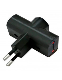 Ladrón sencillo con 3 tomas planas, adaptador simple, enchufe múltiple de pared para oficina, hogar, 10A 250V, máx. 2200 W, colo