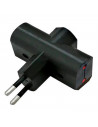 Ladrón sencillo con 3 tomas planas, adaptador simple, enchufe múltiple de pared para oficina, hogar, 10A 250V, máx. 2200 W, colo