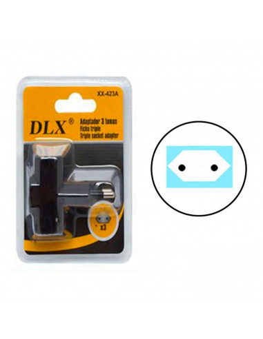 Ladrón sencillo con 3 tomas planas, adaptador simple, enchufe múltiple de pared para oficina, hogar, 10A 250V, máx. 2200 W, colo