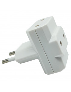 Tradineur - Ladrón simple con 3 tomas planas, adaptador sencillo, enchufe múltiple de pared para oficina, hogar, 10A 250V, máx.