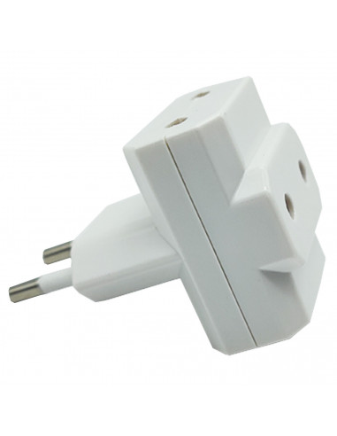Tradineur - Ladrón simple con 3 tomas planas, adaptador sencillo, enchufe múltiple de pared para oficina, hogar, 10A 250V, máx.