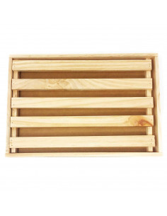Artema - Tabla de madera para cortar pan 25 x 35 cm con bandeja recogemigas, rejilla extraíble