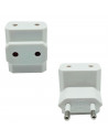 Tradineur - Ladrón simple con 3 tomas planas, adaptador sencillo, enchufe múltiple de pared para oficina, hogar, 10A 250V, máx.