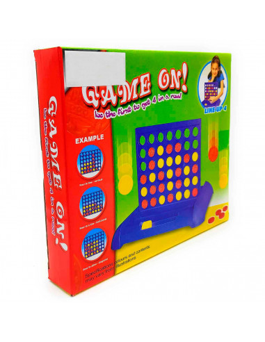 Tradineur - Juego de 4 en raya, 2 jugadores, juego de mesa tradicional, familiar, juego de viaje portátil para adultos y niños a