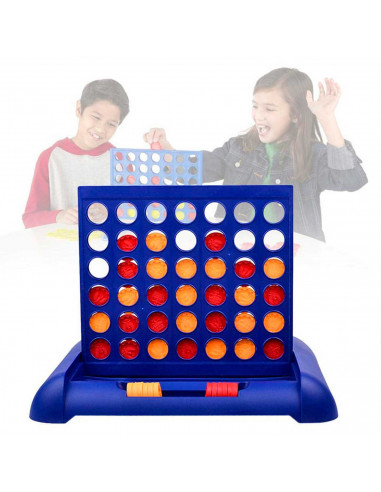Tradineur - Juego de 4 en raya, 2 jugadores, juego de mesa tradicional, familiar, juego de viaje portátil para adultos y niños a