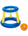 Tradineur - Canasta de baloncesto hinchable con pelota para piscina, juego de basket flotante, deportes acuáticos, familia, amig