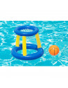 Tradineur - Canasta de baloncesto hinchable con pelota para piscina, juego de basket flotante, deportes acuáticos, familia, amig