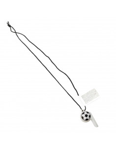 Solmar - Silbato de juguete de pvc para niños, diseño balón de fútbol, 5 x 3 cm, cuerda larga, partido fútbol infantil, arbitraj