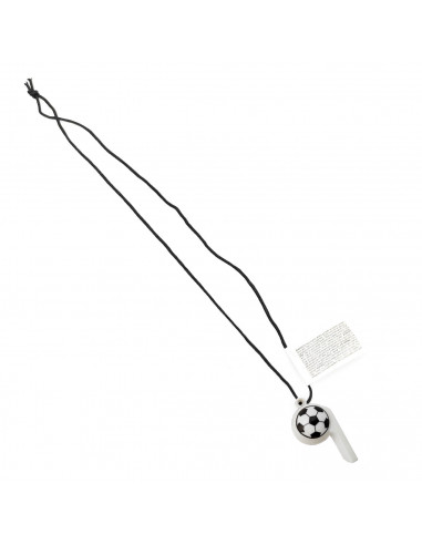 Solmar - Silbato de juguete de pvc para niños, diseño balón de fútbol, 5 x 3 cm, cuerda larga, partido fútbol infantil, arbitraj