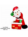 Papá Noel hinchable con chimenea, luces LED, santa claus inflable, decoración Navidad, apto para exterior, fiesta, jardín, enchu