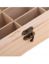 Tradineur - Caja de madera con 16 compartimentos y tapa con cristal, expositor de joyas, organizador, joyero, collares, pendient