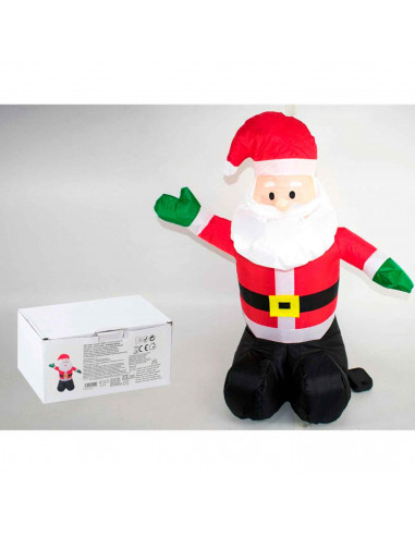 Papá Noel hinchable a pilas, santa claus inflable, decoración de Navidad, válido para interior, fiestas, celebracioses navideñas