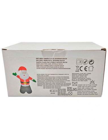 Papá Noel hinchable a pilas, santa claus inflable, decoración de Navidad, válido para interior, fiestas, celebracioses navideñas