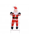 Papá noel con escalera colgante, 210 cm, muñeco de 120 cm, santa claus con cuerda para colgar, ventana, balcón, decoración navid