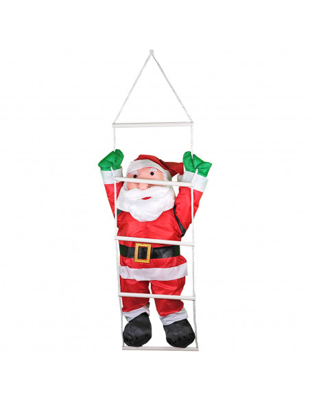 Muñeco de papá noel con escalera, 90 cm, cuerda para colgar de la ventana, balcón, árbol de navidad, decoración navideña de inte Muñeco de papá noel con escalera, 90 cm, cuerda para colgar de la ventana, balcón, árbol de navidad, decoración navideña de inte