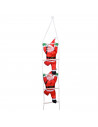 Set 2 muñecos de papá noel con escalera, 133 cm, santa claus con cuerda para colgar de la ventana, balcón, árbol de navidad, dec